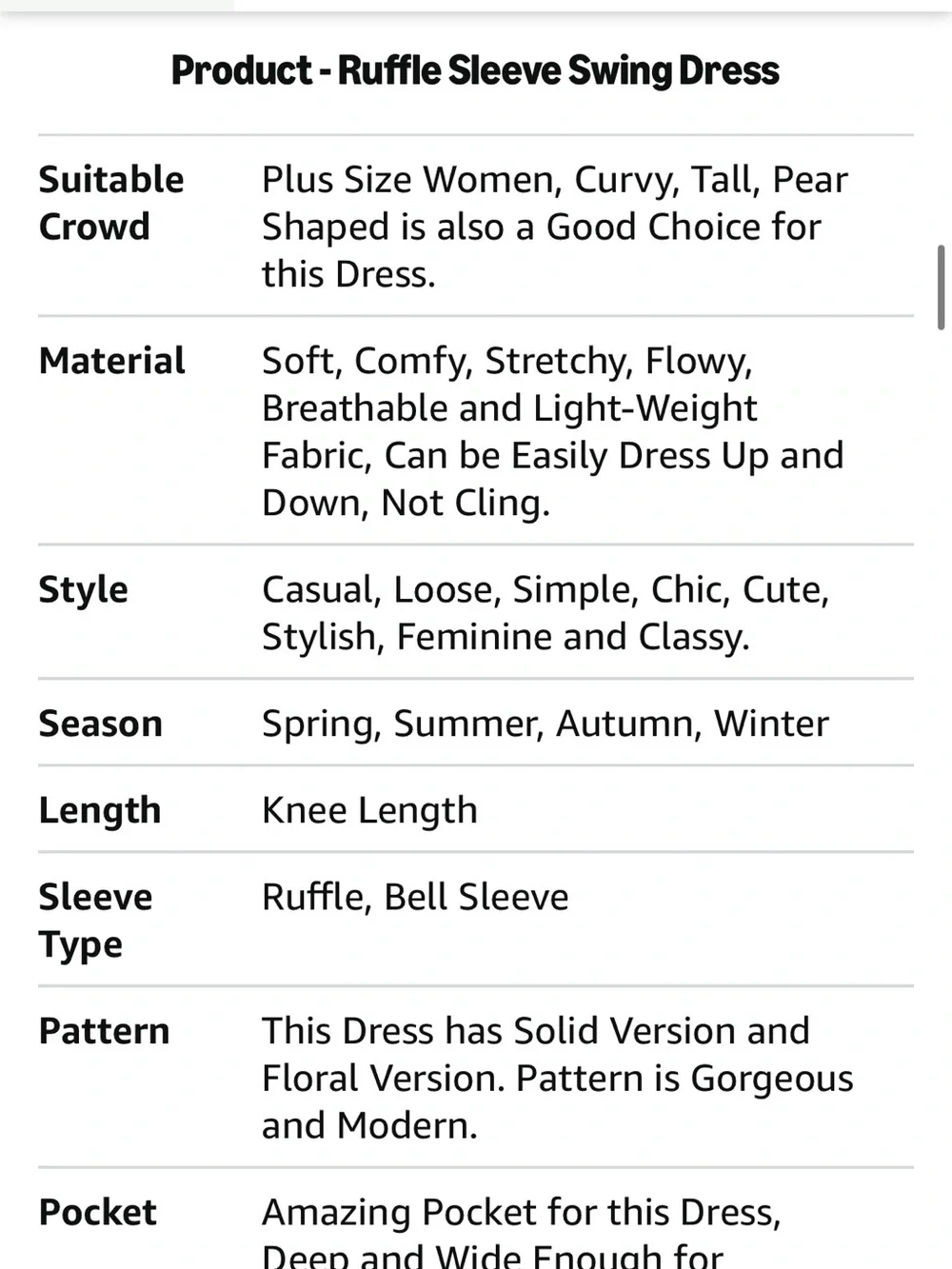 Cocktail swing dress with ruffle sleeves - Picture 11 of 15